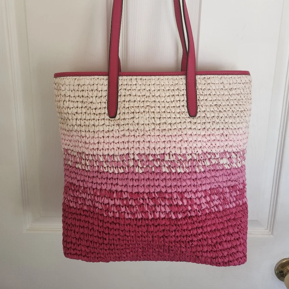 Michael Kors NWOT Large Ombre Straw Tote - Picture 2 of 9